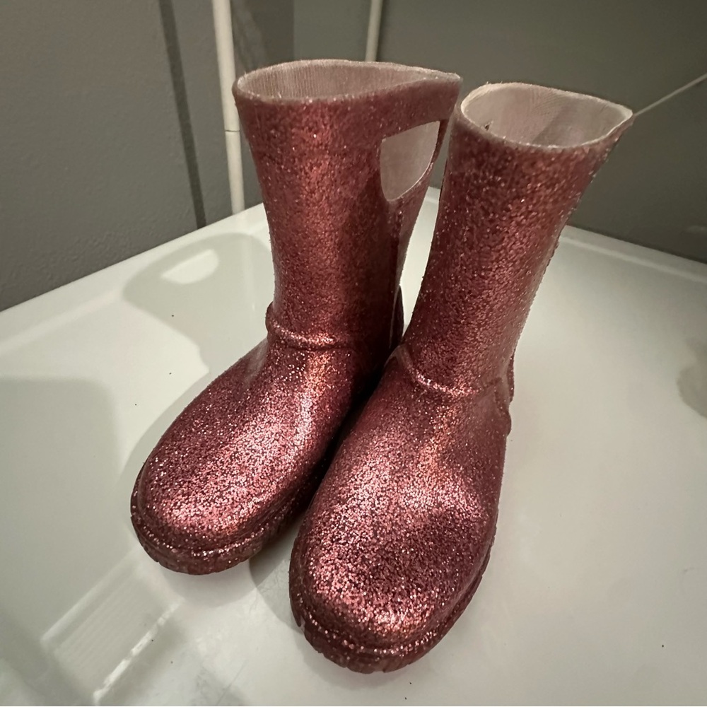 UGG Drizlita Sparkly Pink Glitter Rain Boots